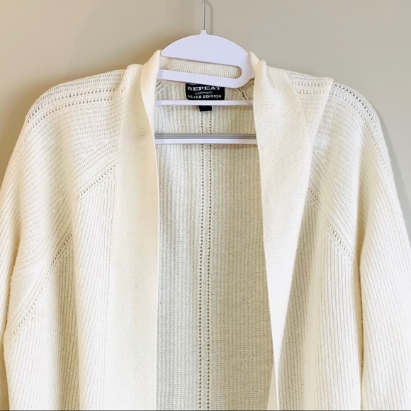 SOLD Repeat Cashmere Longline 100% Cotton Knit Cardigan - Picture 4 of 7